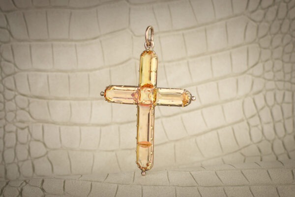 Antique Topaz Cross Pendant 