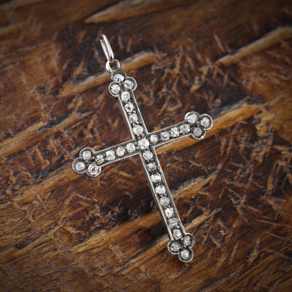 Antique Diamond Set Cross Pendant