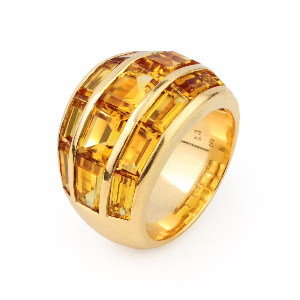 Hemmerle Citrine and Rose Gold Ring