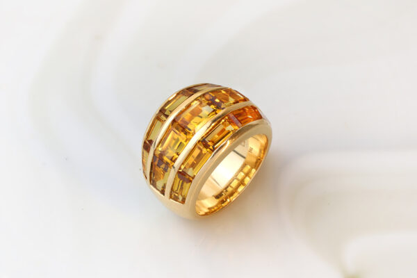Hemmerle Citrine and Rose Gold Ring