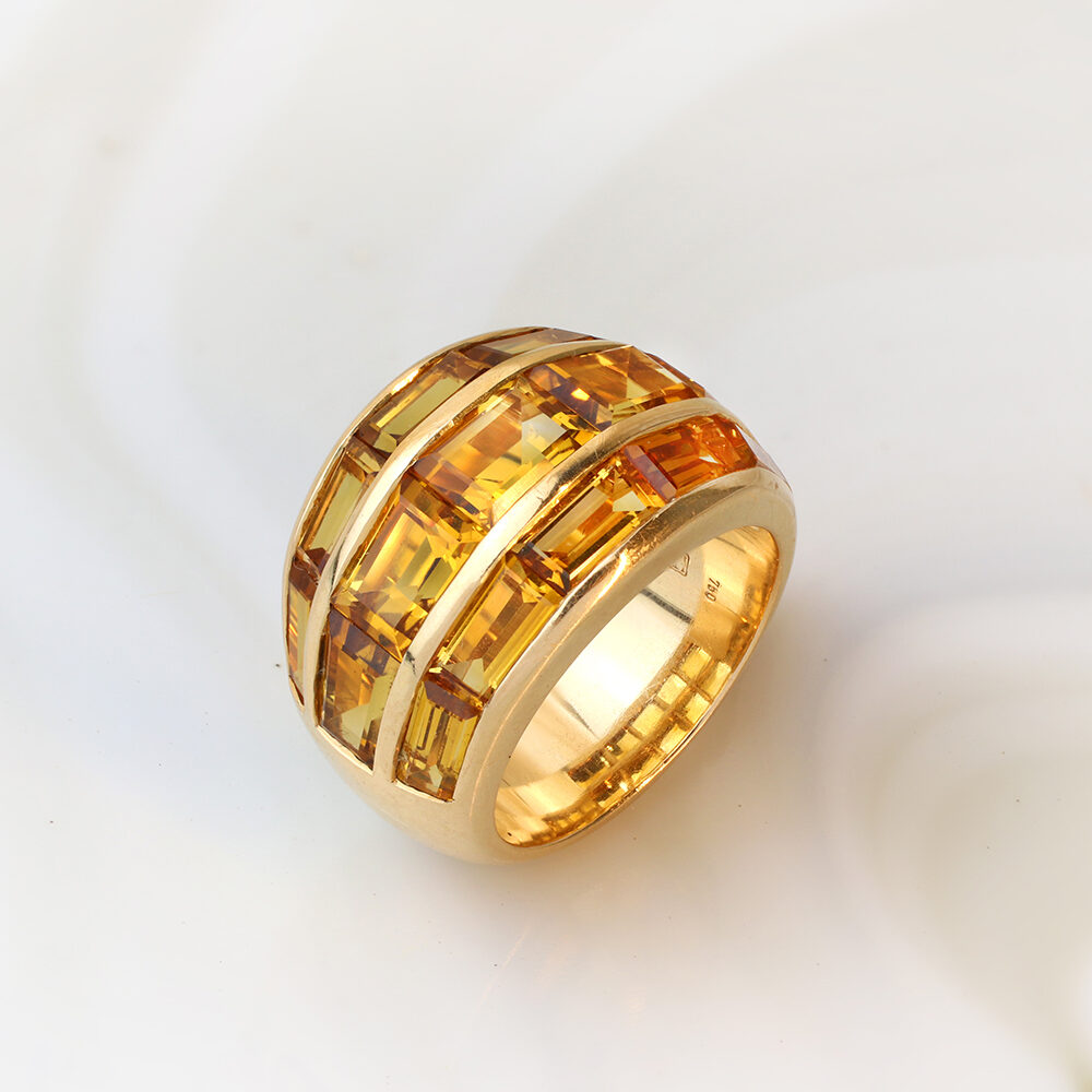 Hemmerle Citrine and Rose Gold Ring