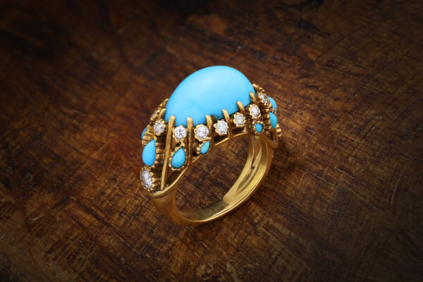 Cartier Turquoise And Diamond Ring