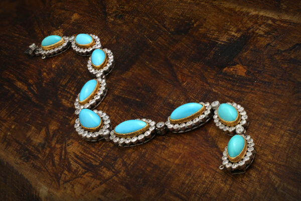 Edwardian Turquoise And Diamond Bracelet