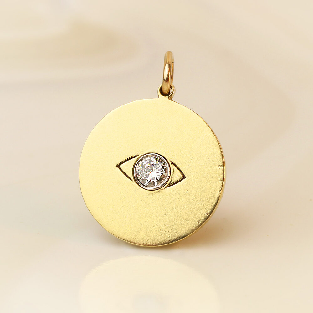 Gold and Diamond Eye Pendant