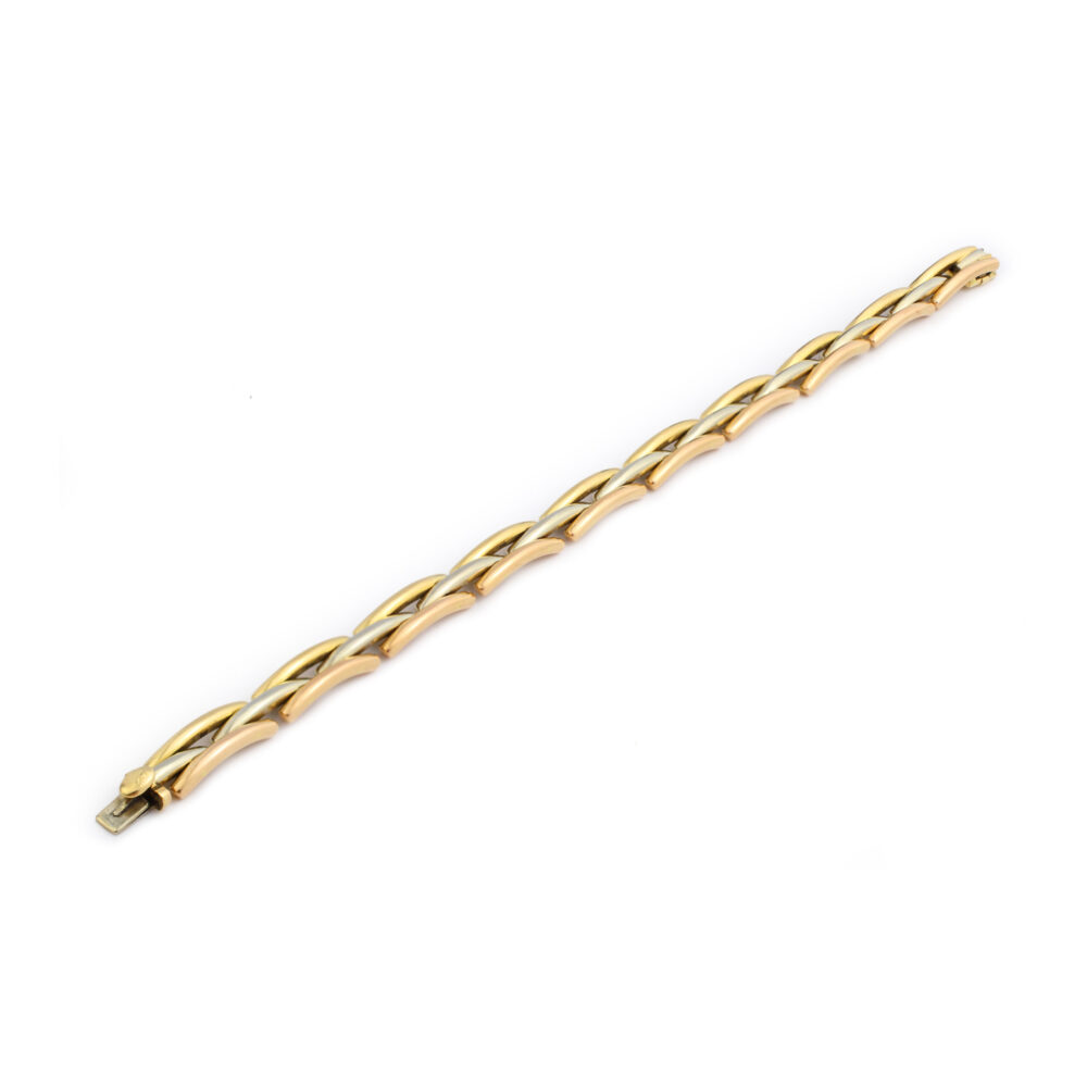 Bulgari Tri-Colored Gold Link Bracelet