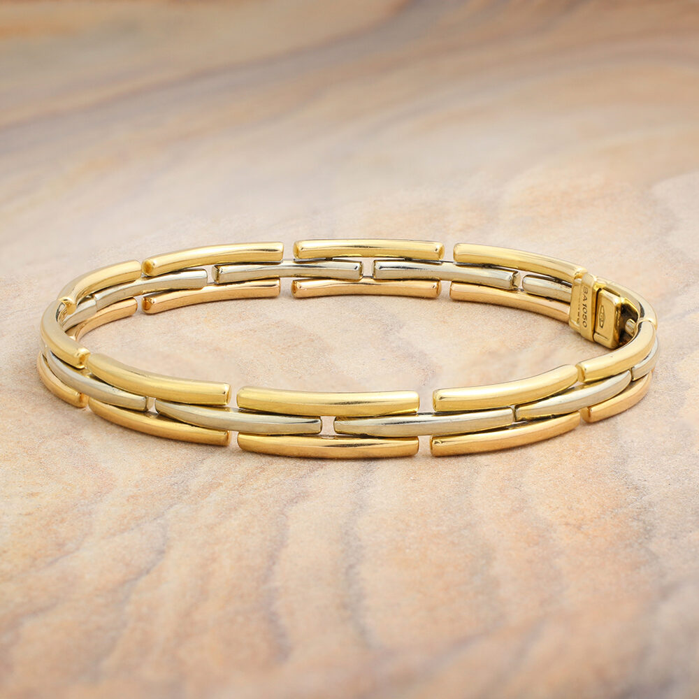 Bulgari Tri-Colored Gold Link Bracelet