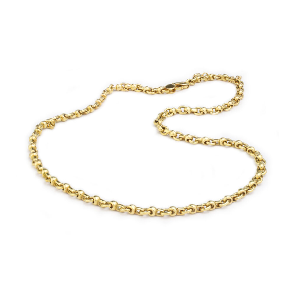 Gold Fancy Chain Link Necklace