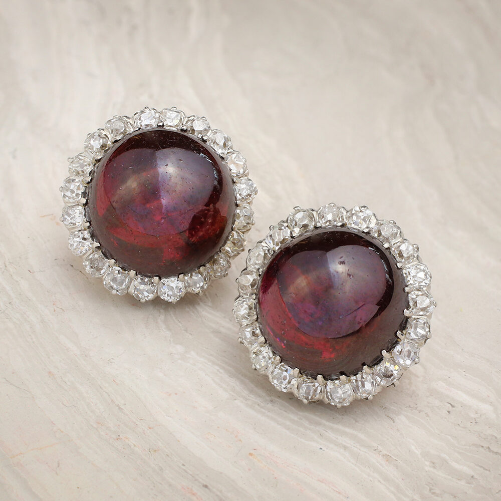 Antique Garnet and Diamond Earrings