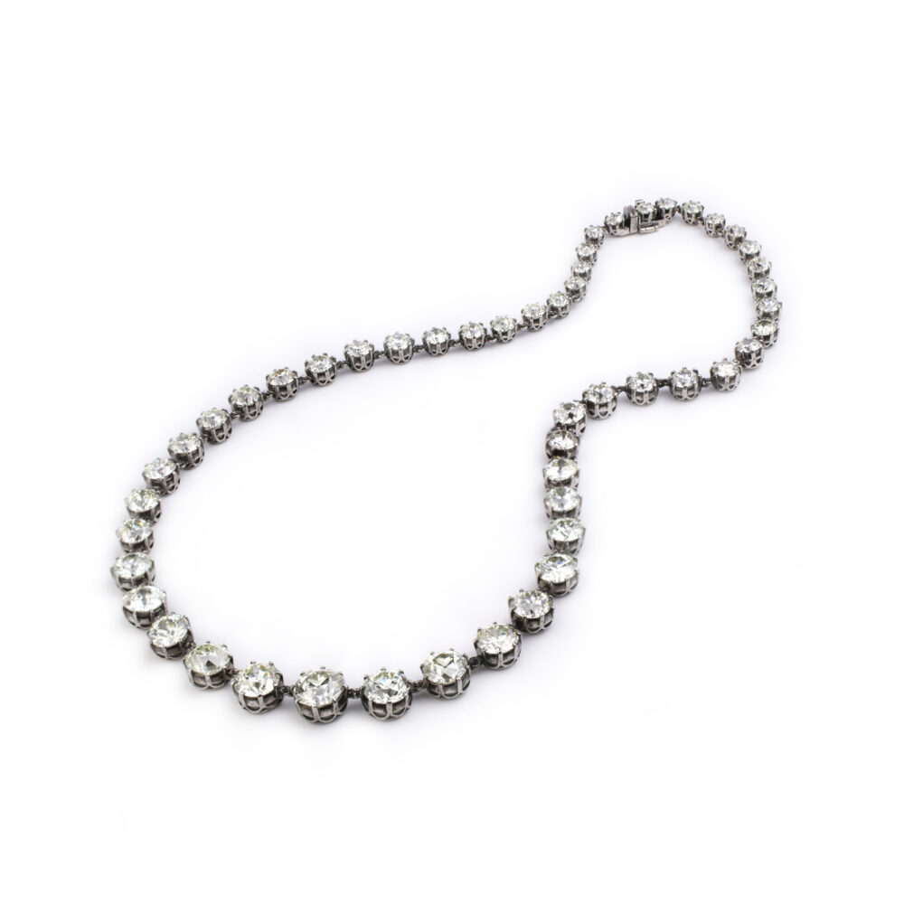 Diamond and Platinum Riviere Necklace