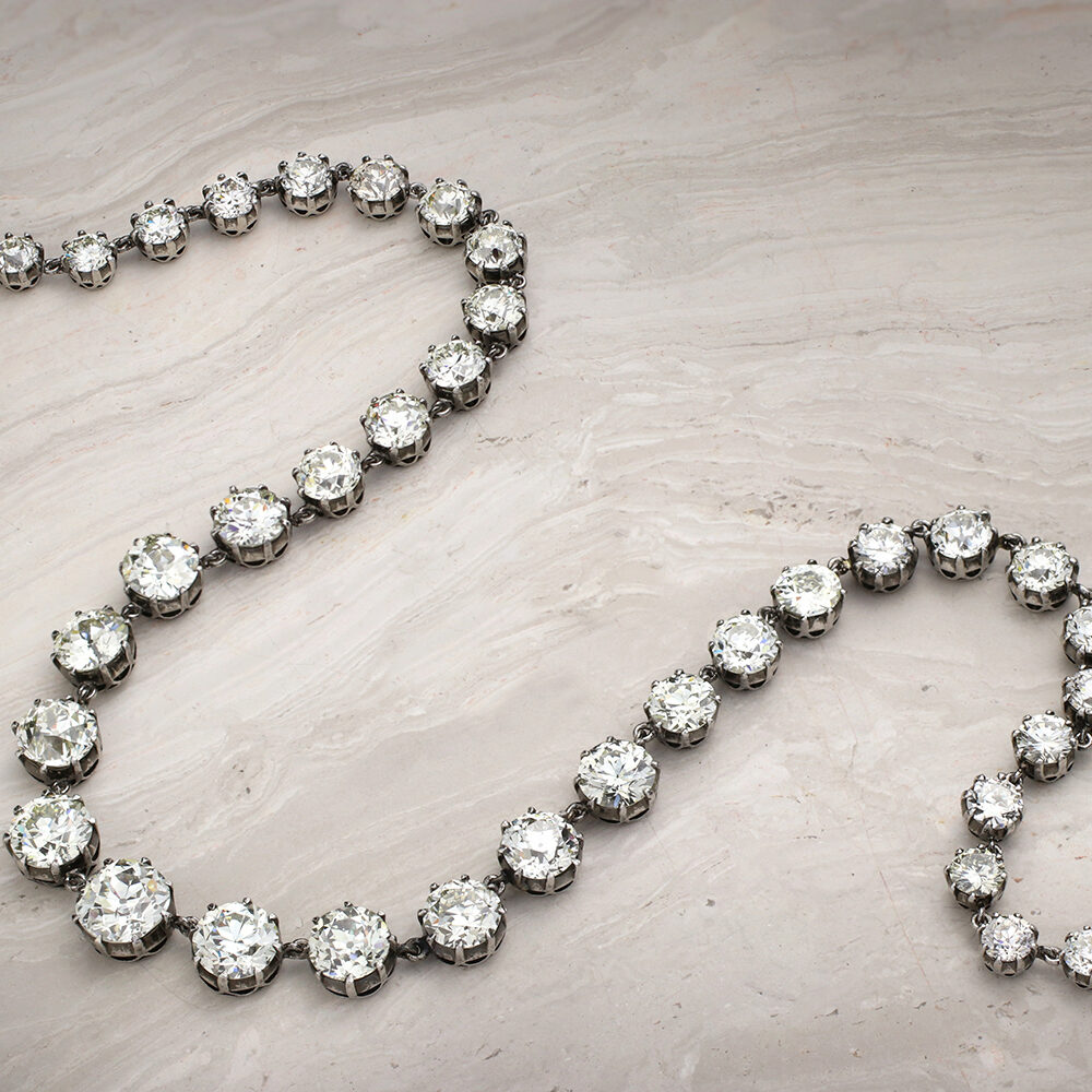 Diamond and Platinum Riviere Necklace