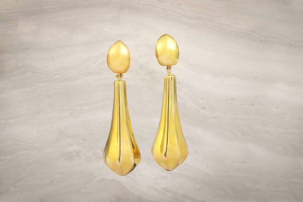A Pair Of Sculpted Gold Ear Pendants