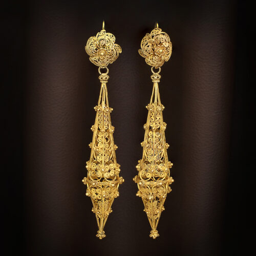 Antique Gold Cannetille Ear pendants