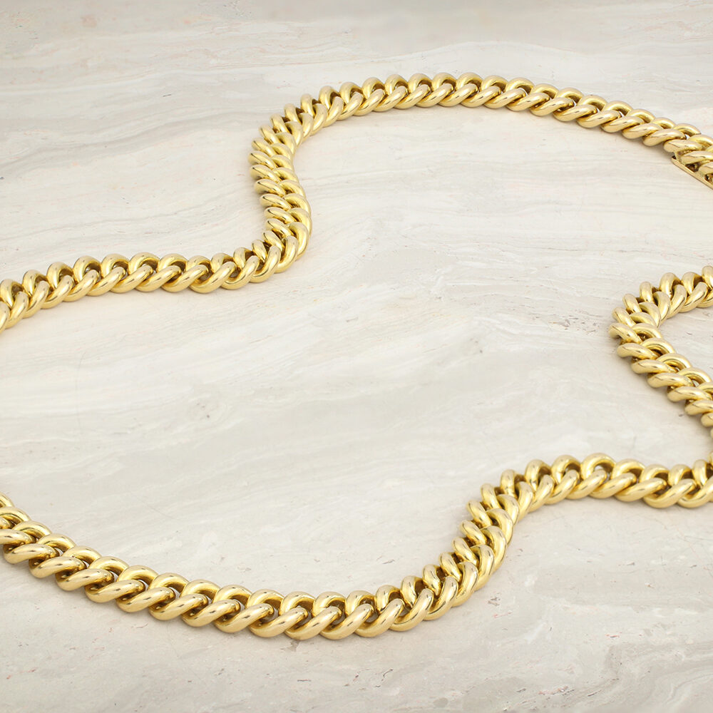 Gold Rounded Curb Link Necklace