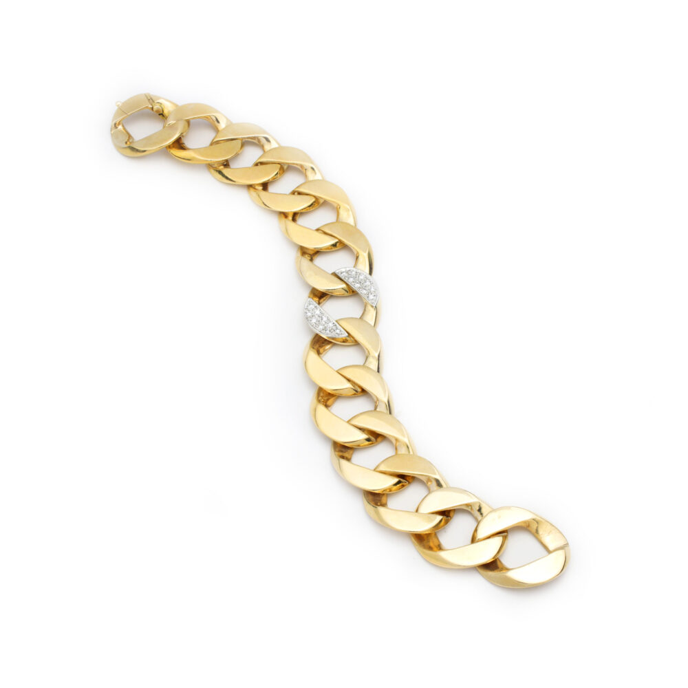 Cartier Diamond Set Gold Link Bracelet