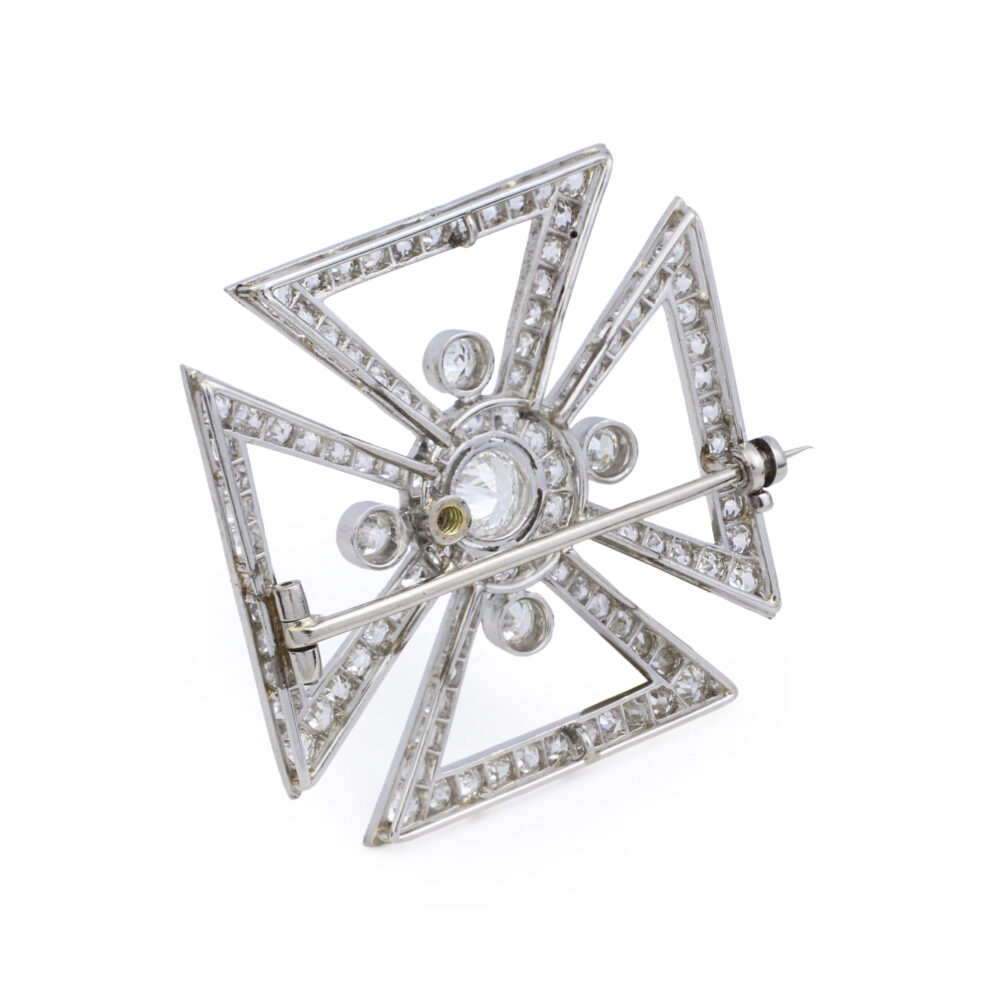 Tiffany & Co. Diamond Set Maltese Cross Brooch