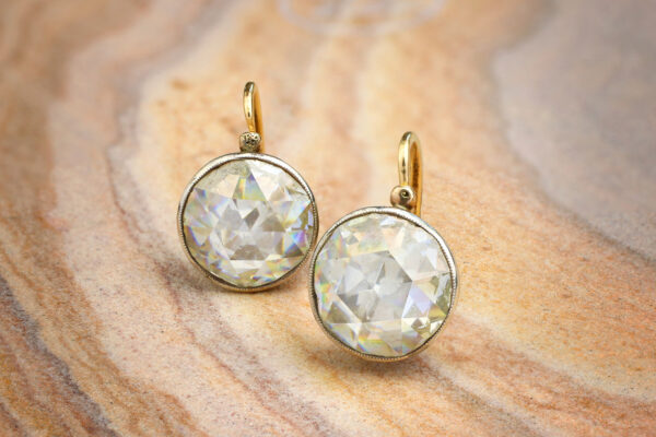 Antique Rose Cut Diamond On A Wire Ear Pendants» Price On Request «