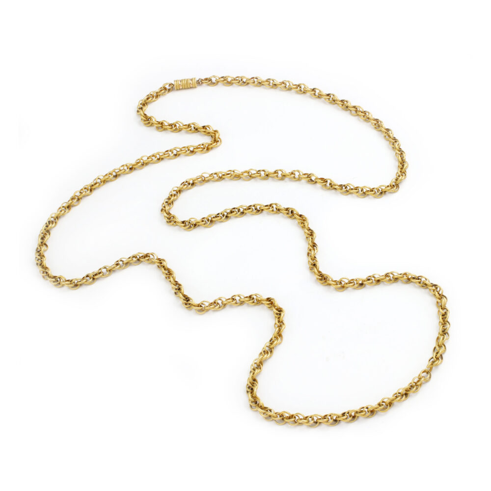 Antique Gold Chain Long Necklace
