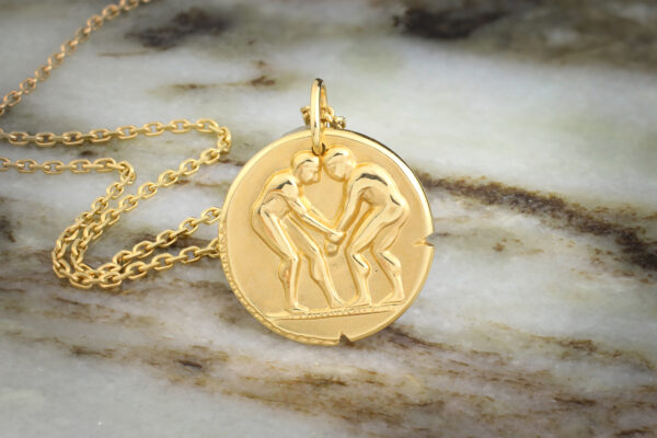 Van Cleef & Arpels Gemini Zodiac Gold Pendant Necklace