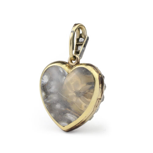 Victorian Natural Pearl and Diamond Heart Locket Pendant
