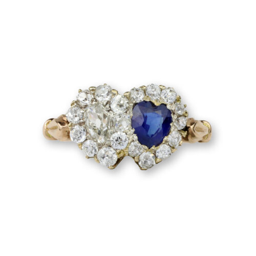 Antique Sapphire and Diamond Toi et Moi Ring