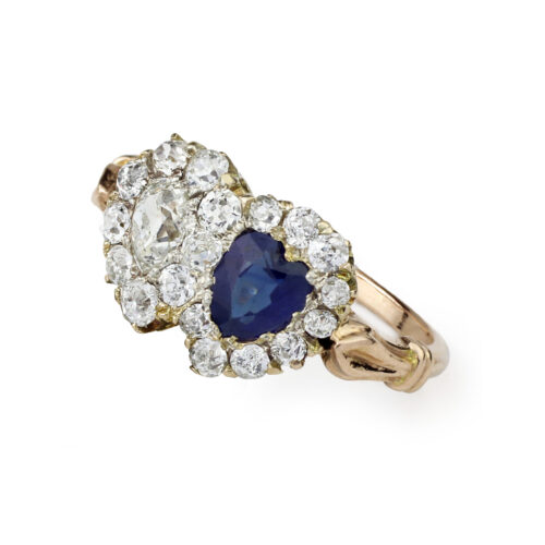 Antique Sapphire and Diamond Toi et Moi Ring