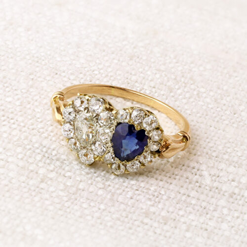 Antique Sapphire and Diamond Toi et Moi Ring
