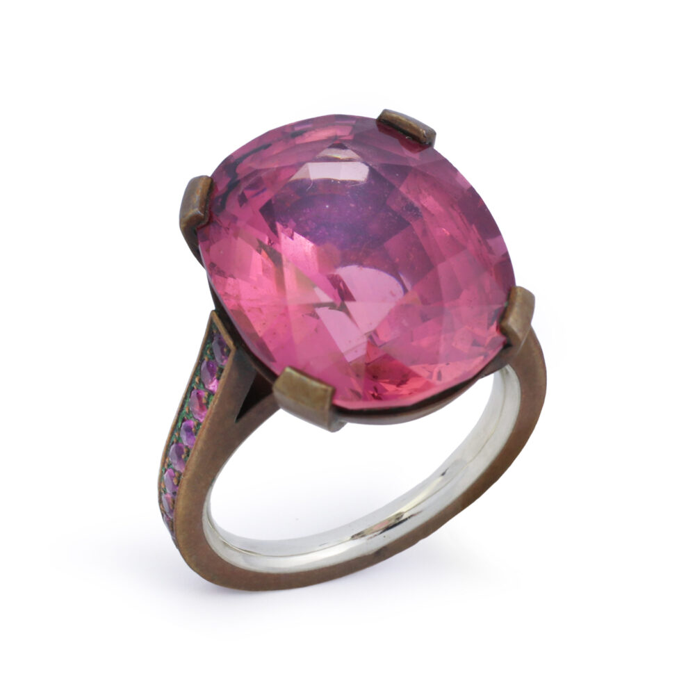 Hemmerle Spinel Copper and White Gold Ring