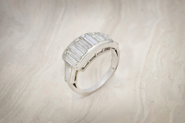 Boucheron Rectangular Cut Diamond Set Ring
