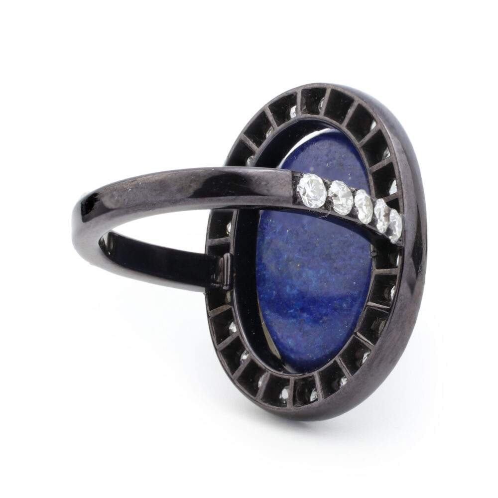 Lapis Lazuli Intaglio and Diamond Ring