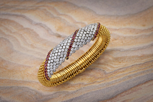 Van Cleef & Arpels ‘Couscous’ Diamond And Ruby Bracelet
