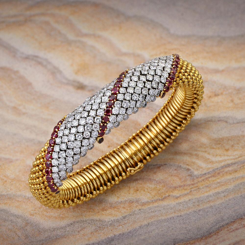 Van Cleef & Arpels 'Couscous' Diamond and Ruby Bracelet