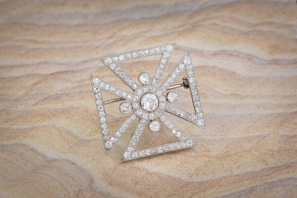 Tiffany & Co. Diamond Set Maltese Cross Brooch