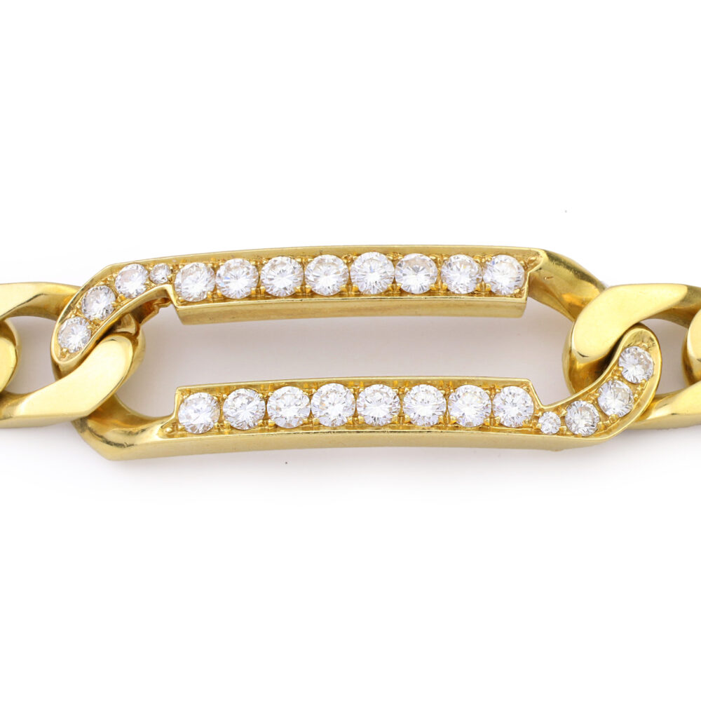 Bulgari Diamond and Gold Curb Link Necklace