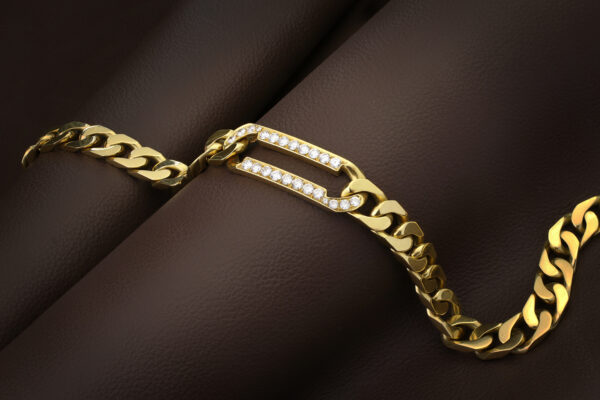 Bulgari Diamond And Gold Curb Link Necklace