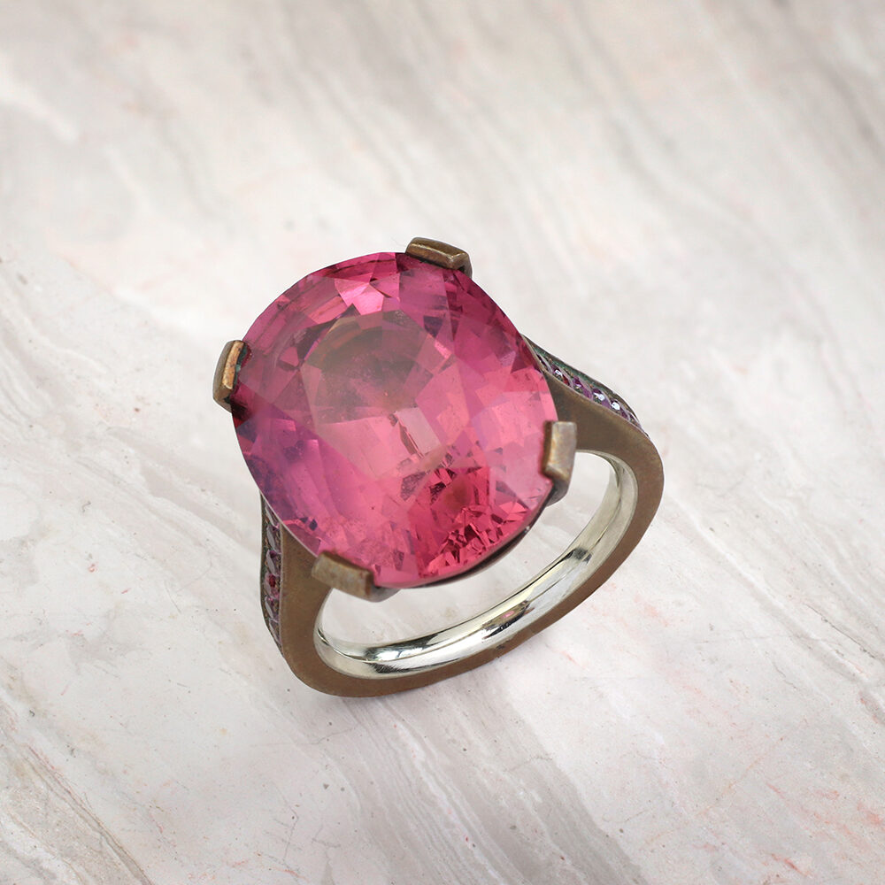 Hemmerle Spinel Copper and White Gold Ring