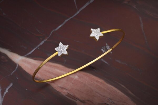 Diamond Set Star Bangle Bracelet