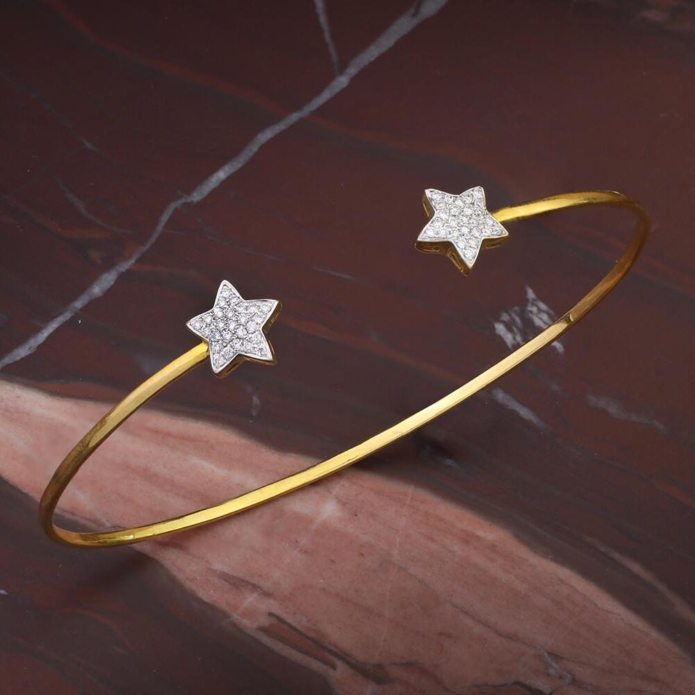 Diamond Set Star Bangle Bracelet