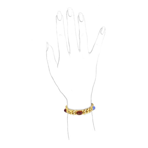 Bulgari Multi-Gem Curb Link Bracelet