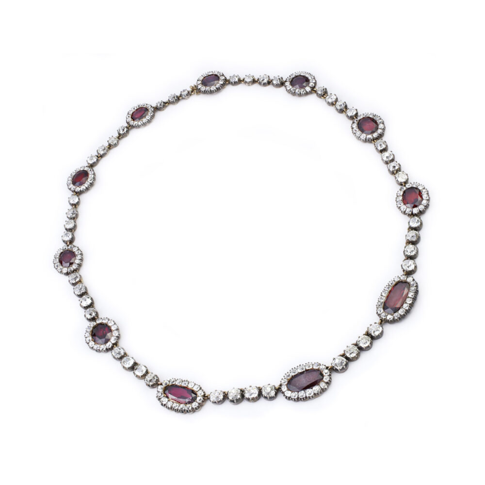 Antique Garnet and Diamond Necklace