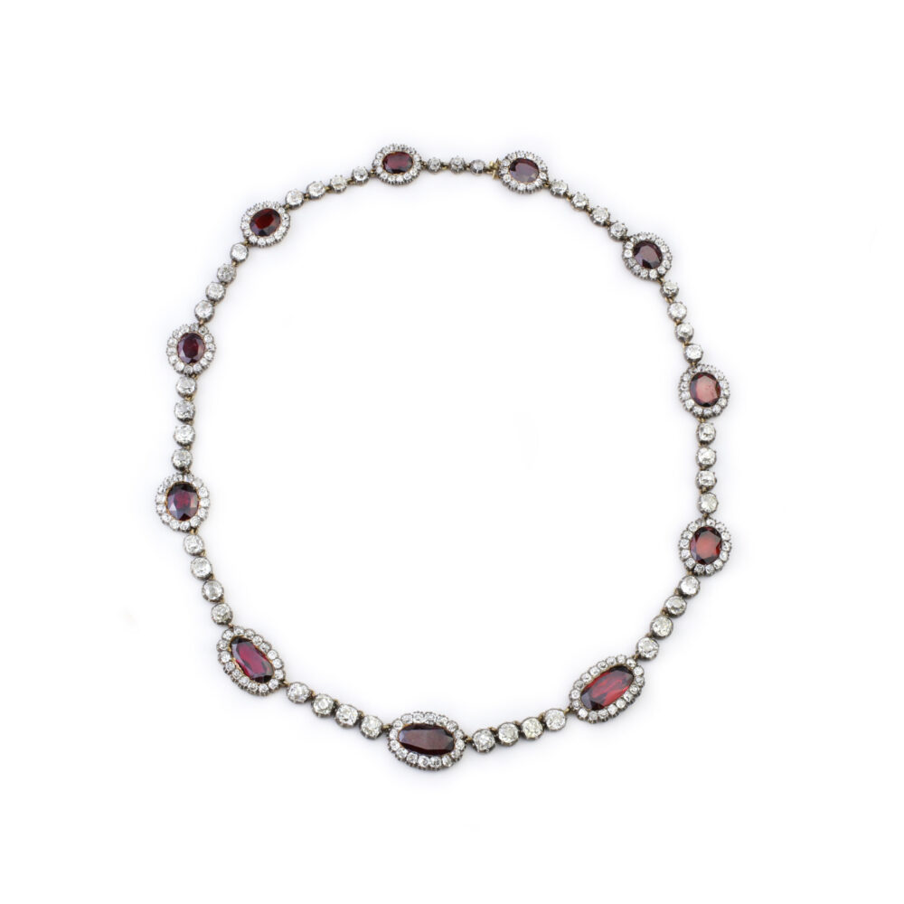 Antique Garnet and Diamond Necklace