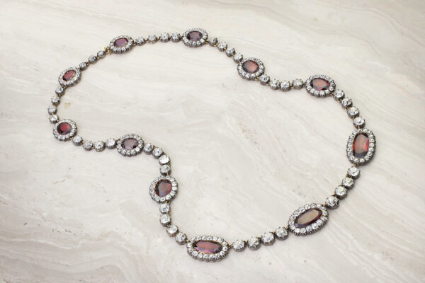 Antique Garnet And Diamond Necklace