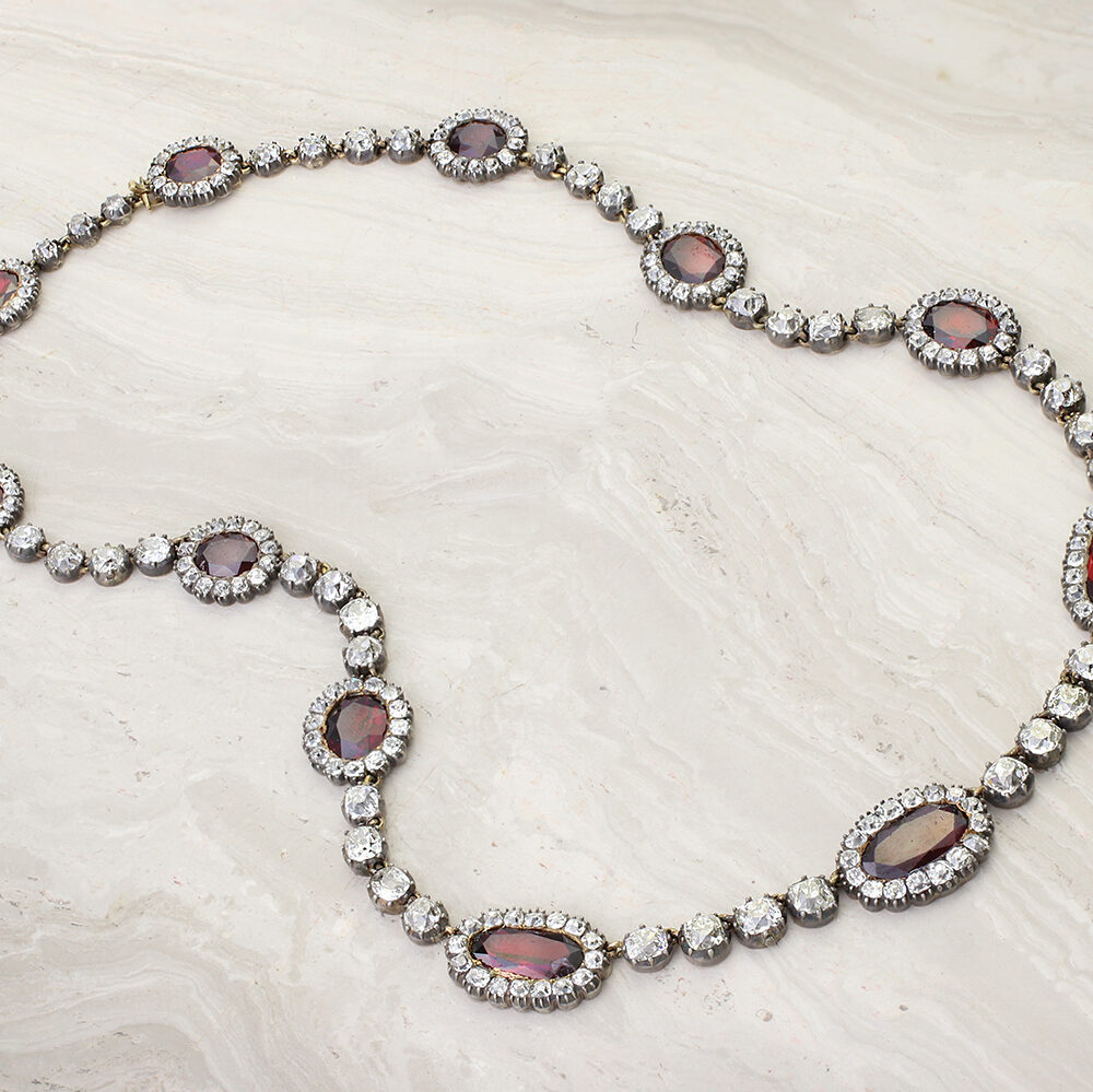 Antique Garnet and Diamond Necklace