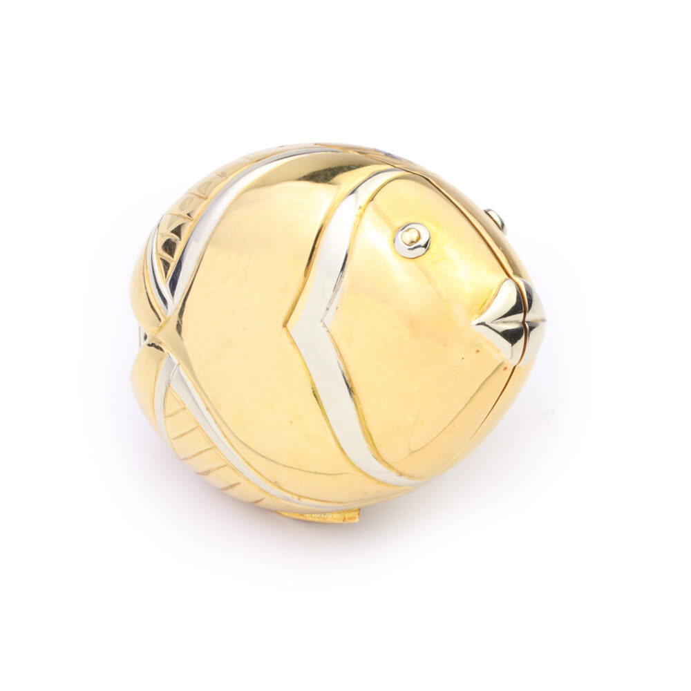 Bulgari Fish Bi-Colored Gold Pill Box