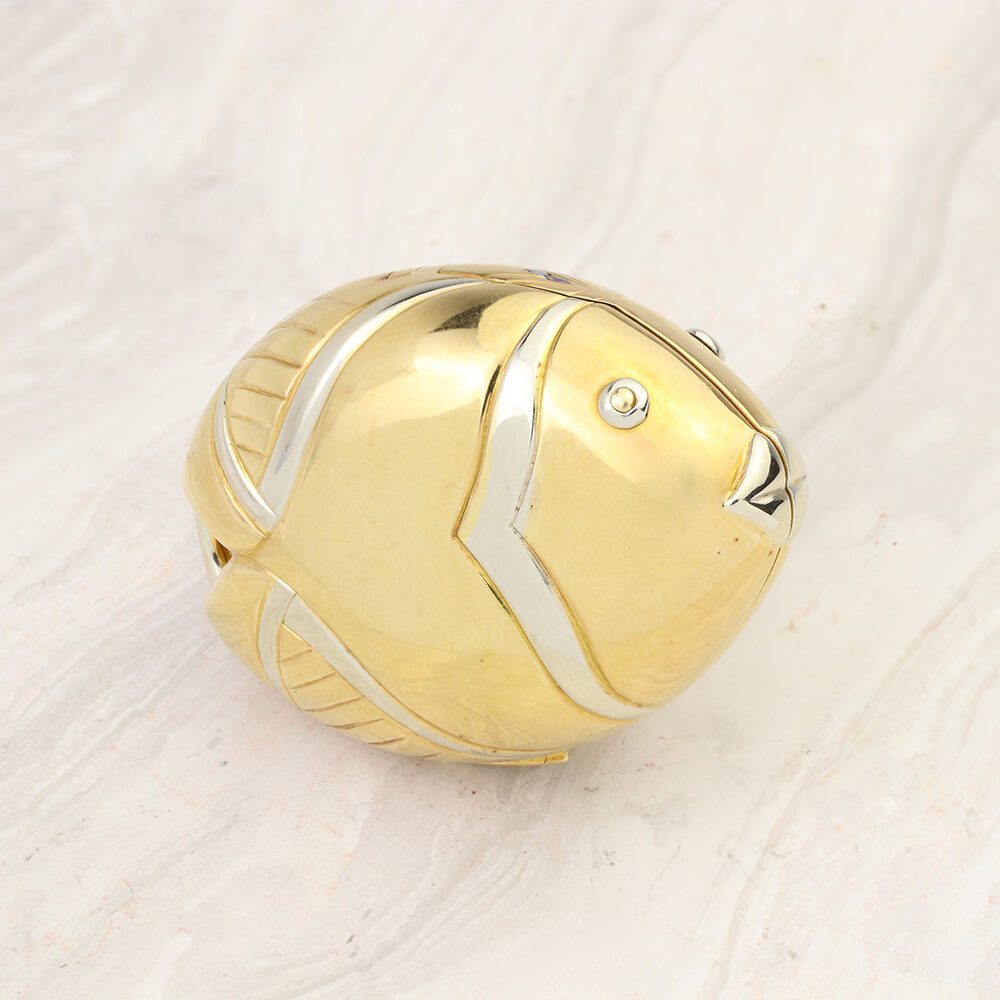 Bulgari Fish Bi-Colored Gold Pill Box