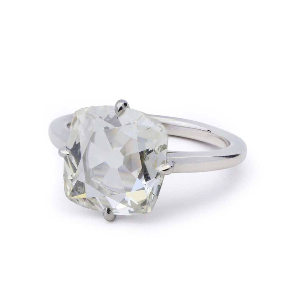 Cushion Cut Diamond and Platinum Ring