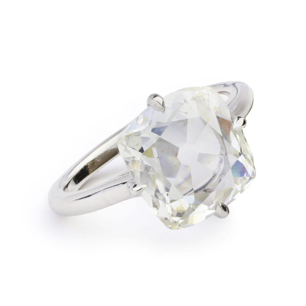 Cushion Cut Diamond and Platinum Ring