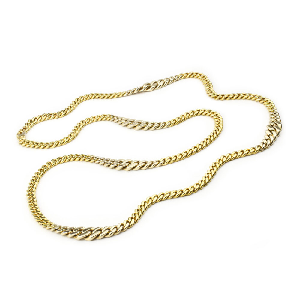 Cartier Bi-Color Gold Curb Link Chain Long Necklace