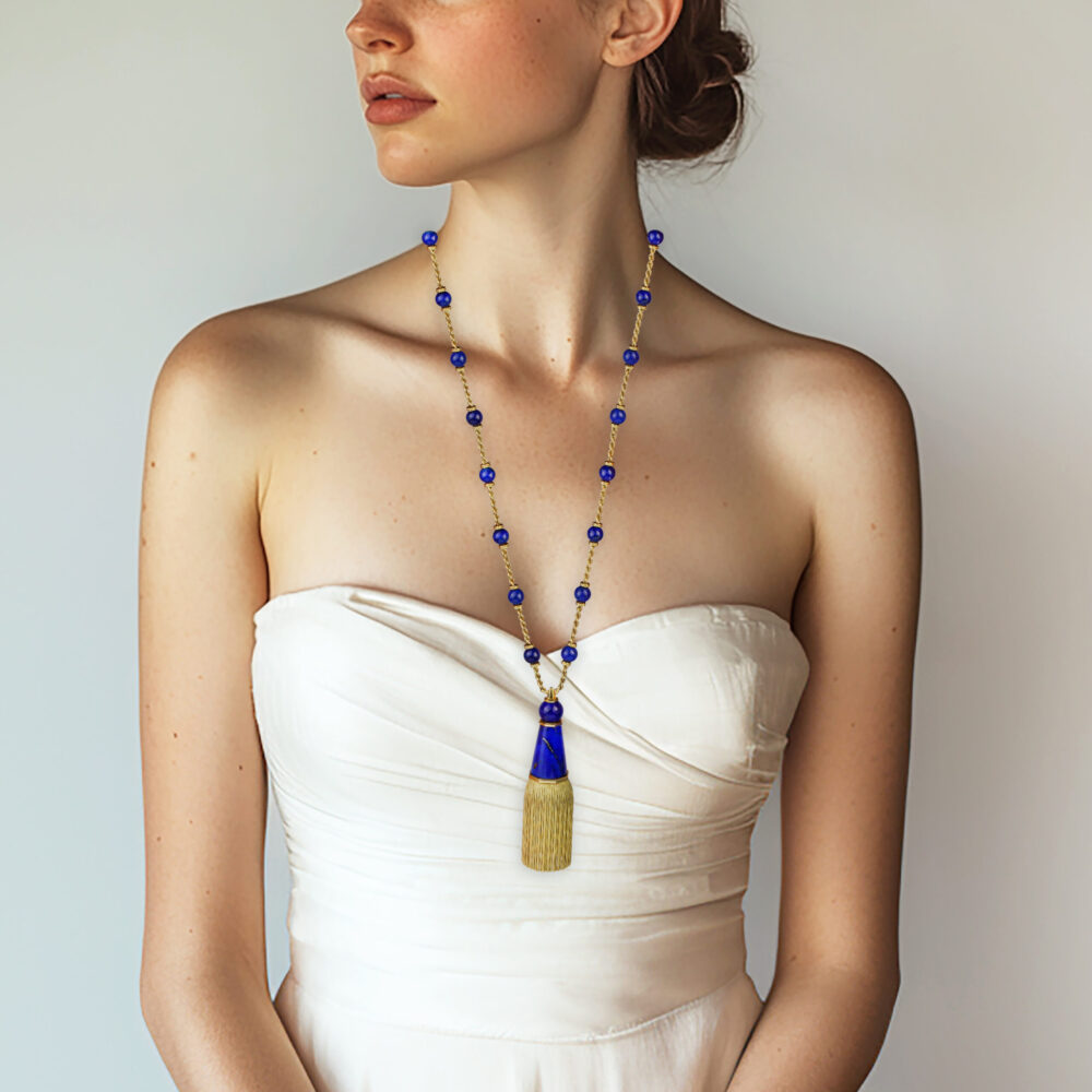 Van Cleef & Arpels Lapis Lazuli and Gold Sautoir Necklace