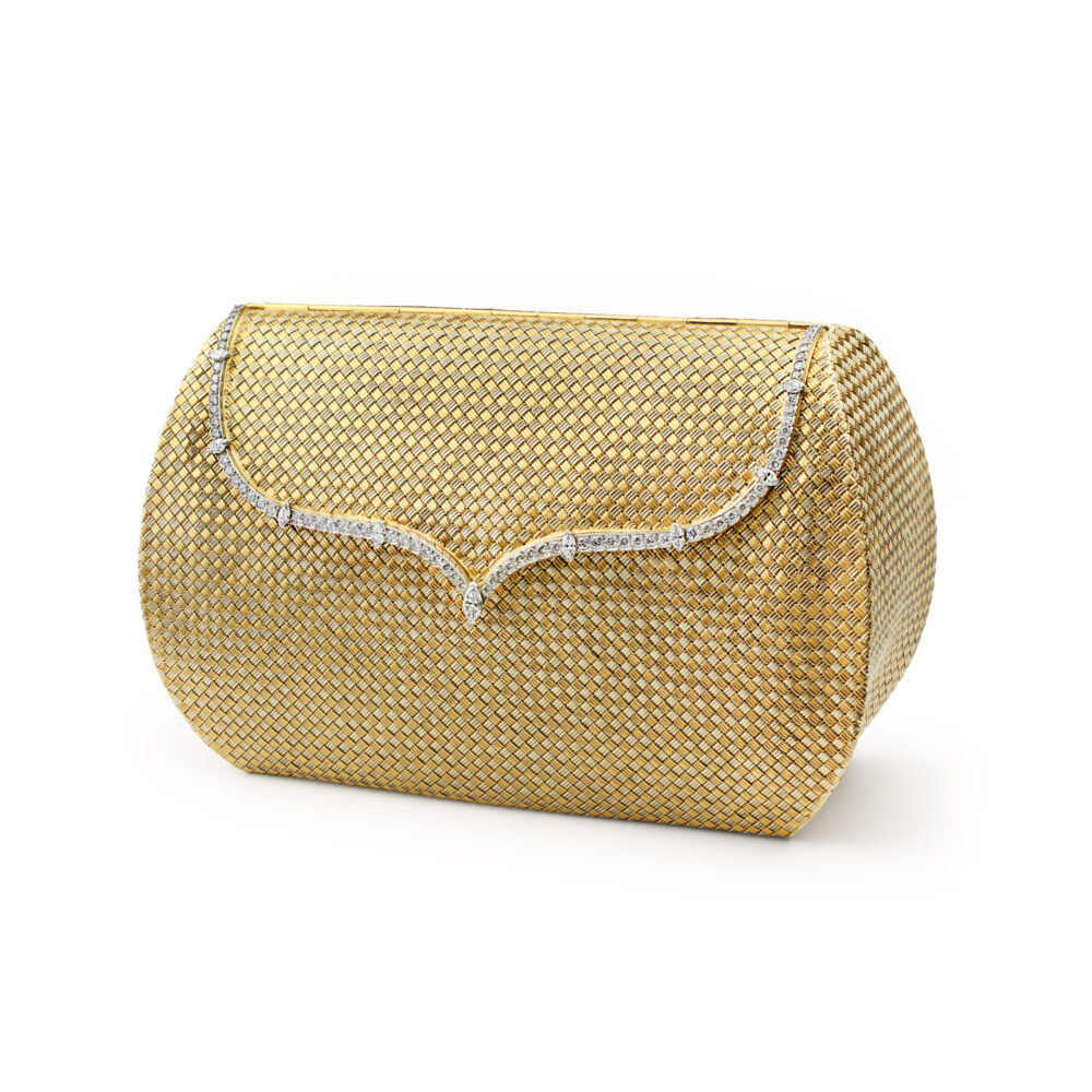 ulgari Bicolored Gold, Platinum and Diamond Clutch