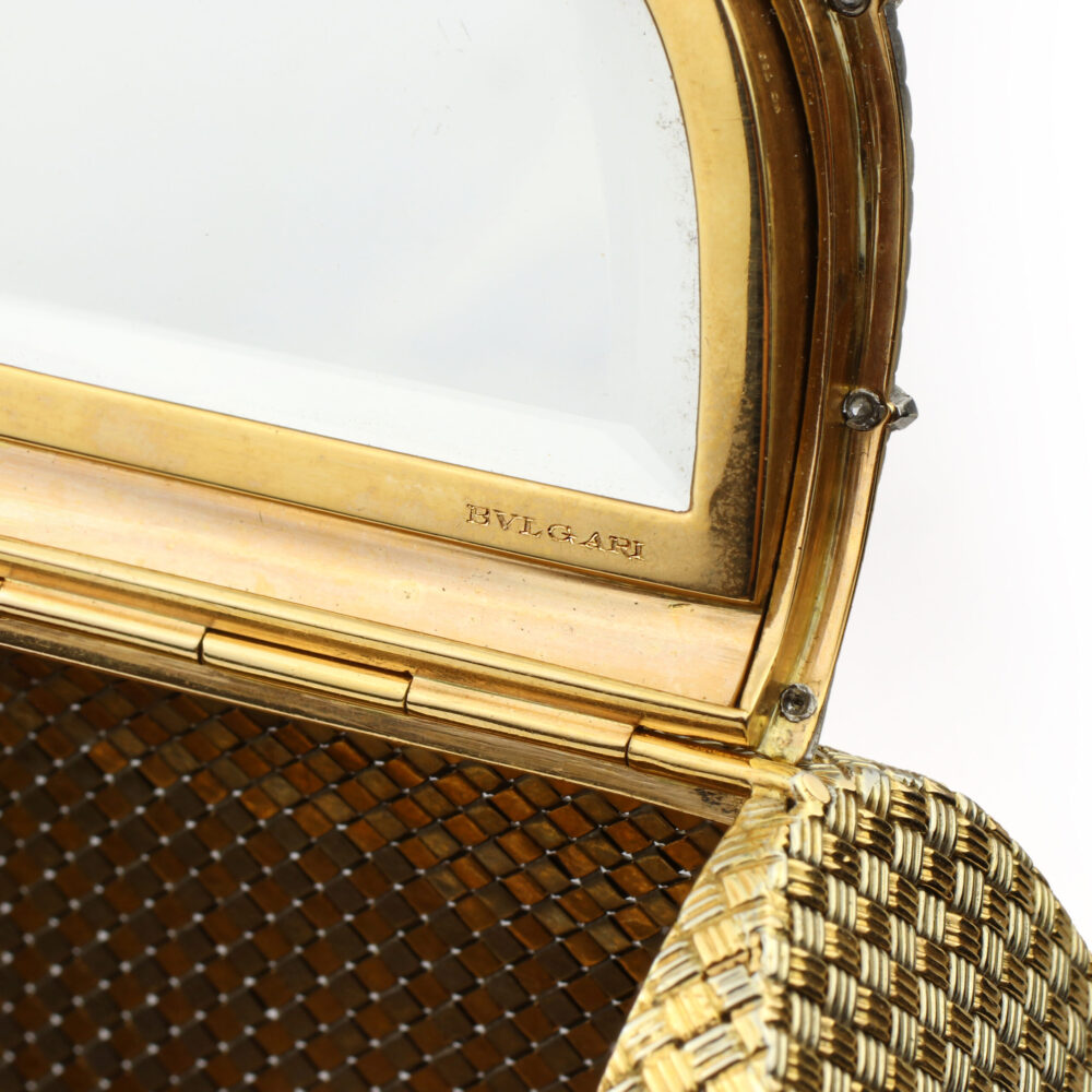 ulgari Bicolored Gold, Platinum and Diamond Clutch